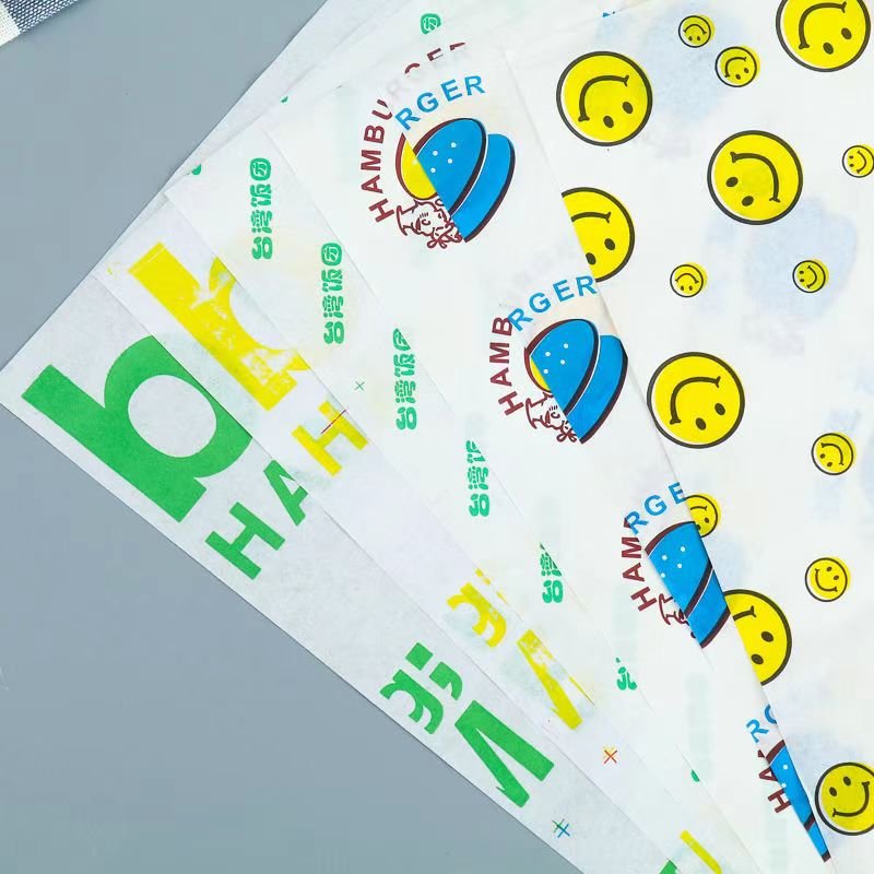PE Coated Food Grade Custom Design And Size Grease Proof Sandwich Paper Deli Burger Wrapping Paper Bread Packaging Paper