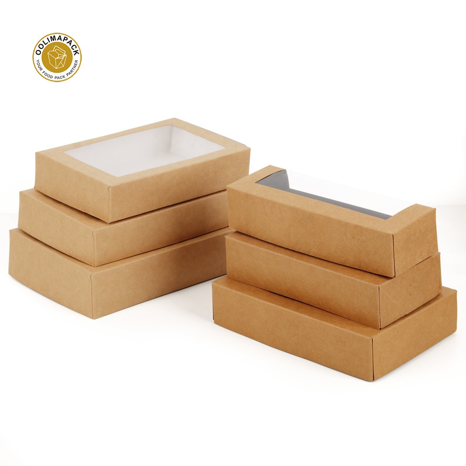 Printed Logo Sushi Verpackung Takeaway Sushi Box Packaging with Clear Lid