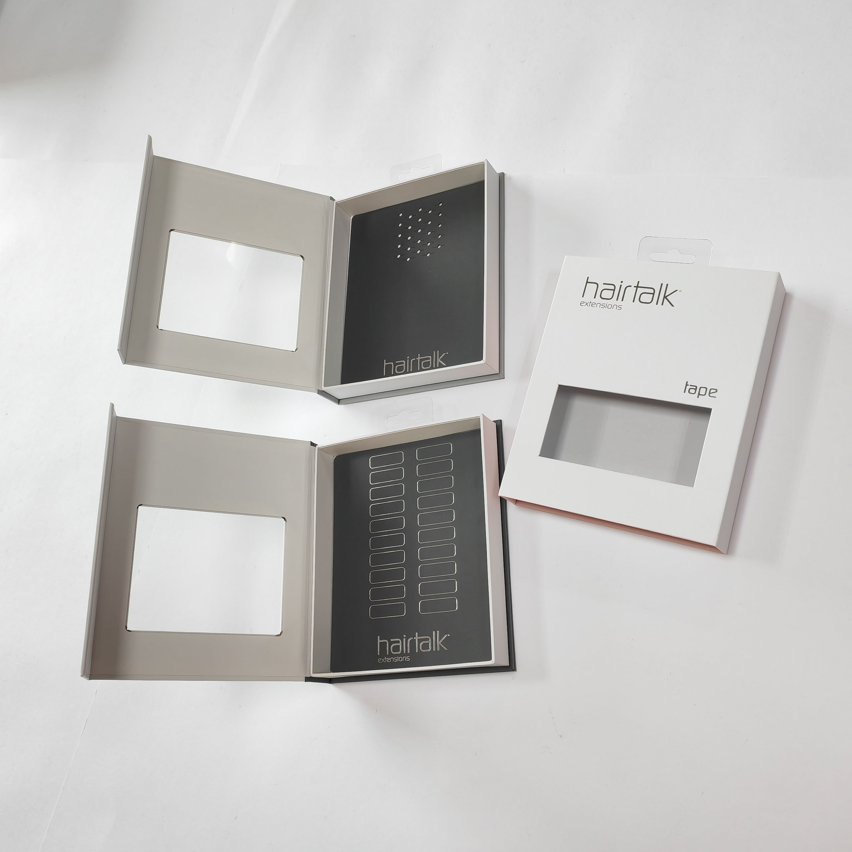 Custom Book Shape Hair Extension Paper Packaging Box With Magnetic Closure
