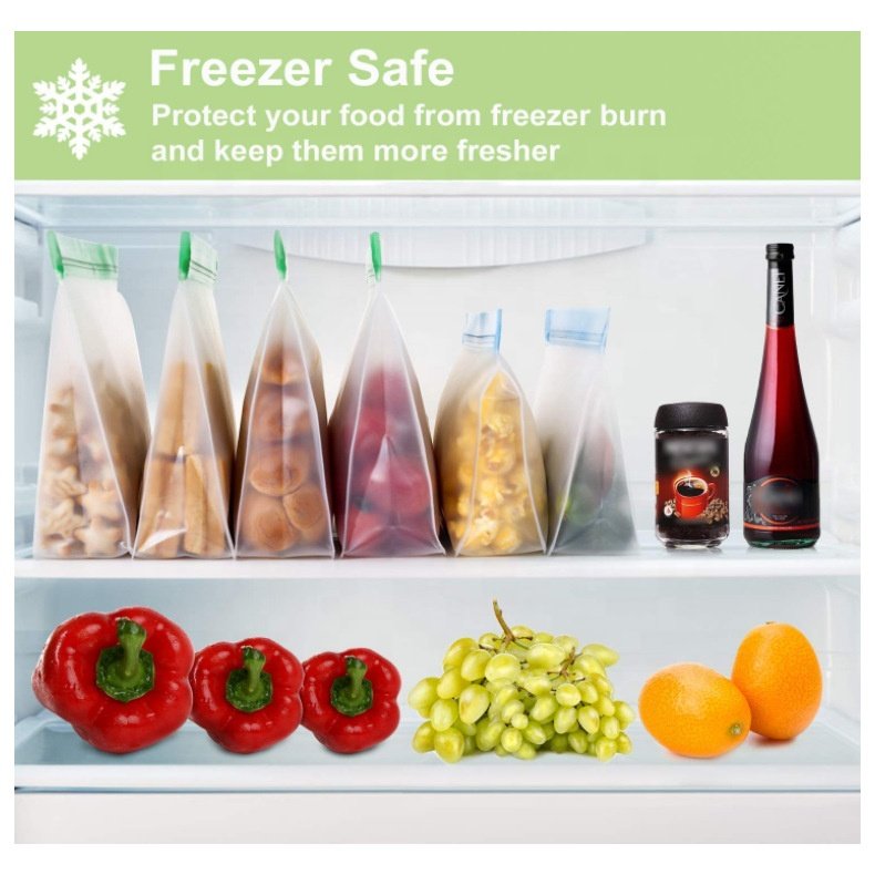 Eco Friendly Ziplock Leakproof Freezer Bag Wholesale Reusable PEVA Food Packing Storage Bag