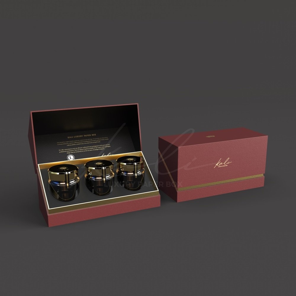 Logo Printed Luxury 3 Bottle Honey Gift Box Custom Empty Glass Jar With Paper Packaging Box