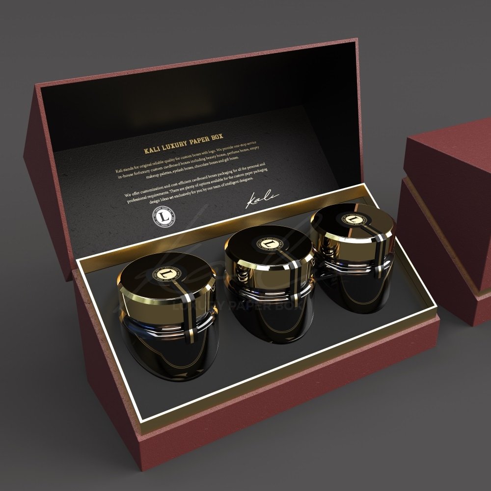 Logo Printed Luxury 3 Bottle Honey Gift Box Custom Empty Glass Jar With Paper Packaging Box