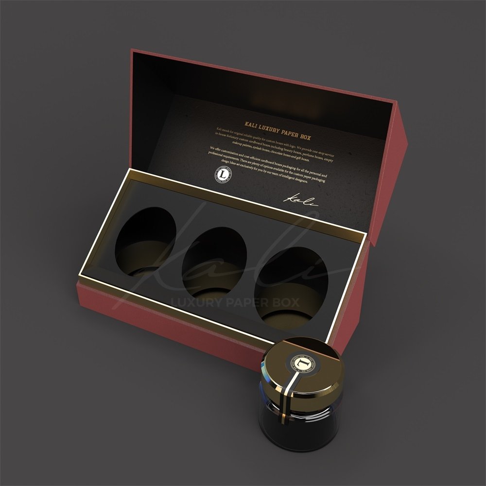 Logo Printed Luxury 3 Bottle Honey Gift Box Custom Empty Glass Jar With Paper Packaging Box