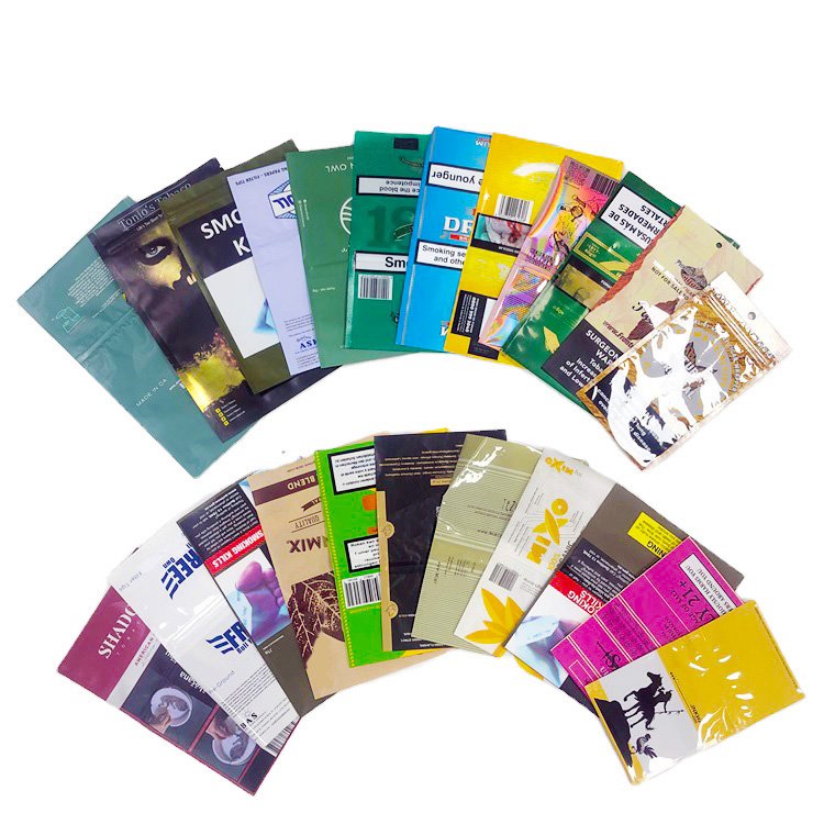 Plastic Zipper Smoking Leaf Rolling Tobacco Packaging Pouch Bag