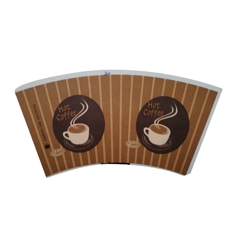 high quality wholesale price PE coated coffee sleeve for Beverages logo can be customized paper cup fan