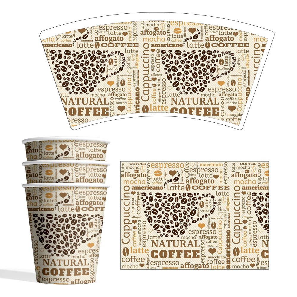 high quality wholesale price PE coated coffee sleeve for Beverages logo can be customized paper cup fan