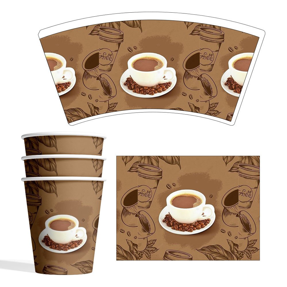 high quality wholesale price PE coated coffee sleeve for Beverages logo can be customized paper cup fan