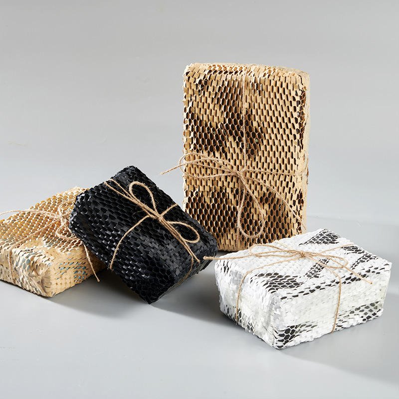 Biodegradable Eco Friendly Cushion Wrap Kraft Paper Protective Gift Packaging Wrapping Honeycomb Paper Roll