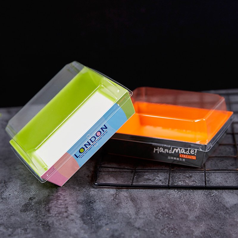 Custom packaging sweet box paper clear dessert box transparent sweet box