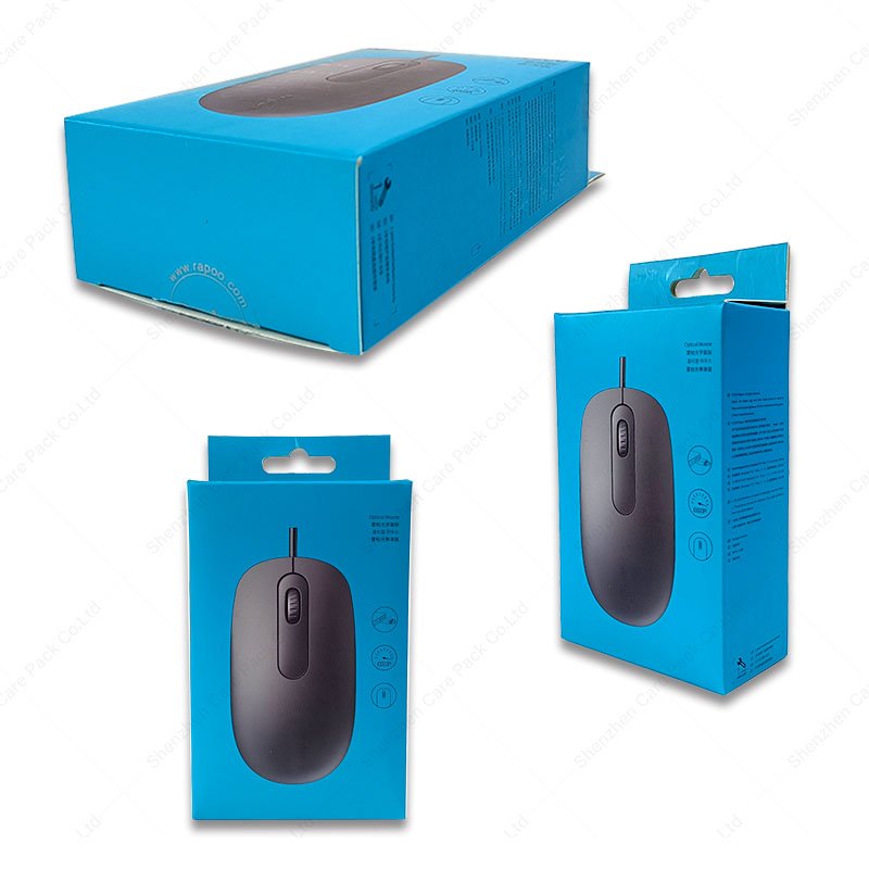 Customized Cardboard Consumer Electronics Paper Boxes Wireless Singer Copper Mouse Box With Logo