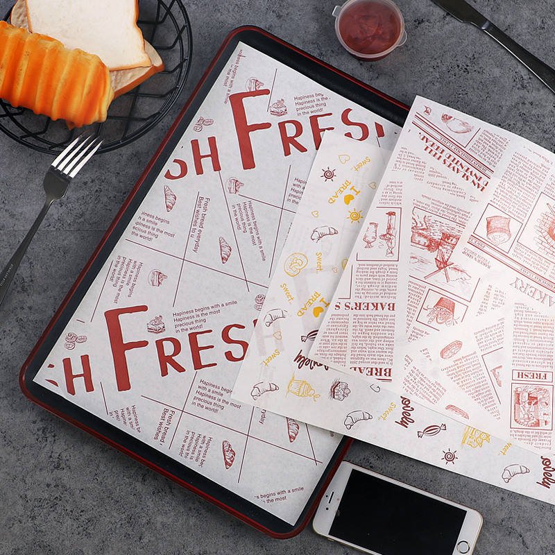 Sandwich Pizza Wrapping Paper Custom Logo Printing Food Grade Oil-Proof Hamburger Packaging Paper Printing Wrapping Paper