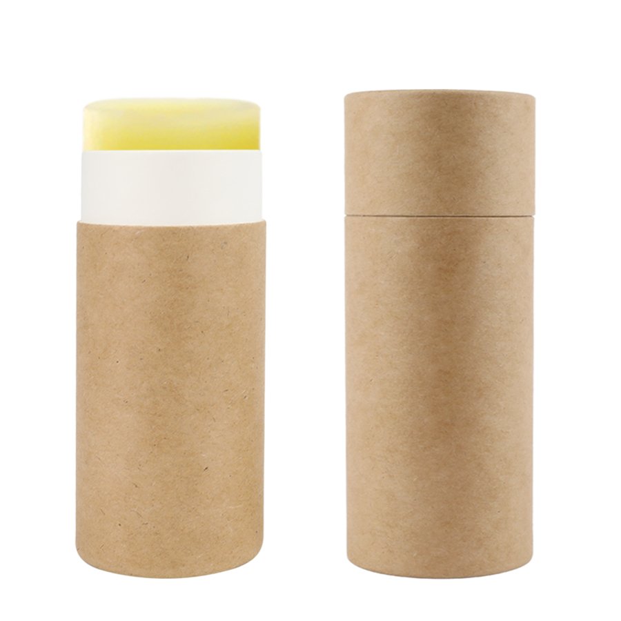 Brown kraft paper eco friendly deodorant stick container push up paper tube packaging