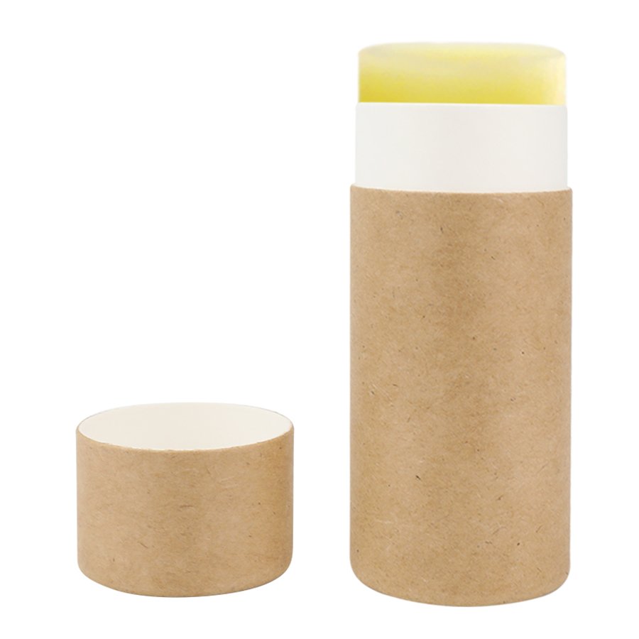 Brown kraft paper eco friendly deodorant stick container push up paper tube packaging
