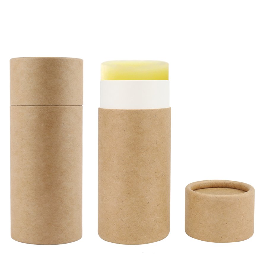 Brown kraft paper eco friendly deodorant stick container push up paper tube packaging