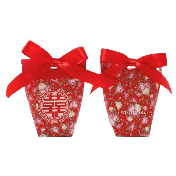 China Factory Customized Popular Style Green Sweet Candy Packaging Paper Bags With Ribbon Luxury Cardboard Paper Candy Gift Box