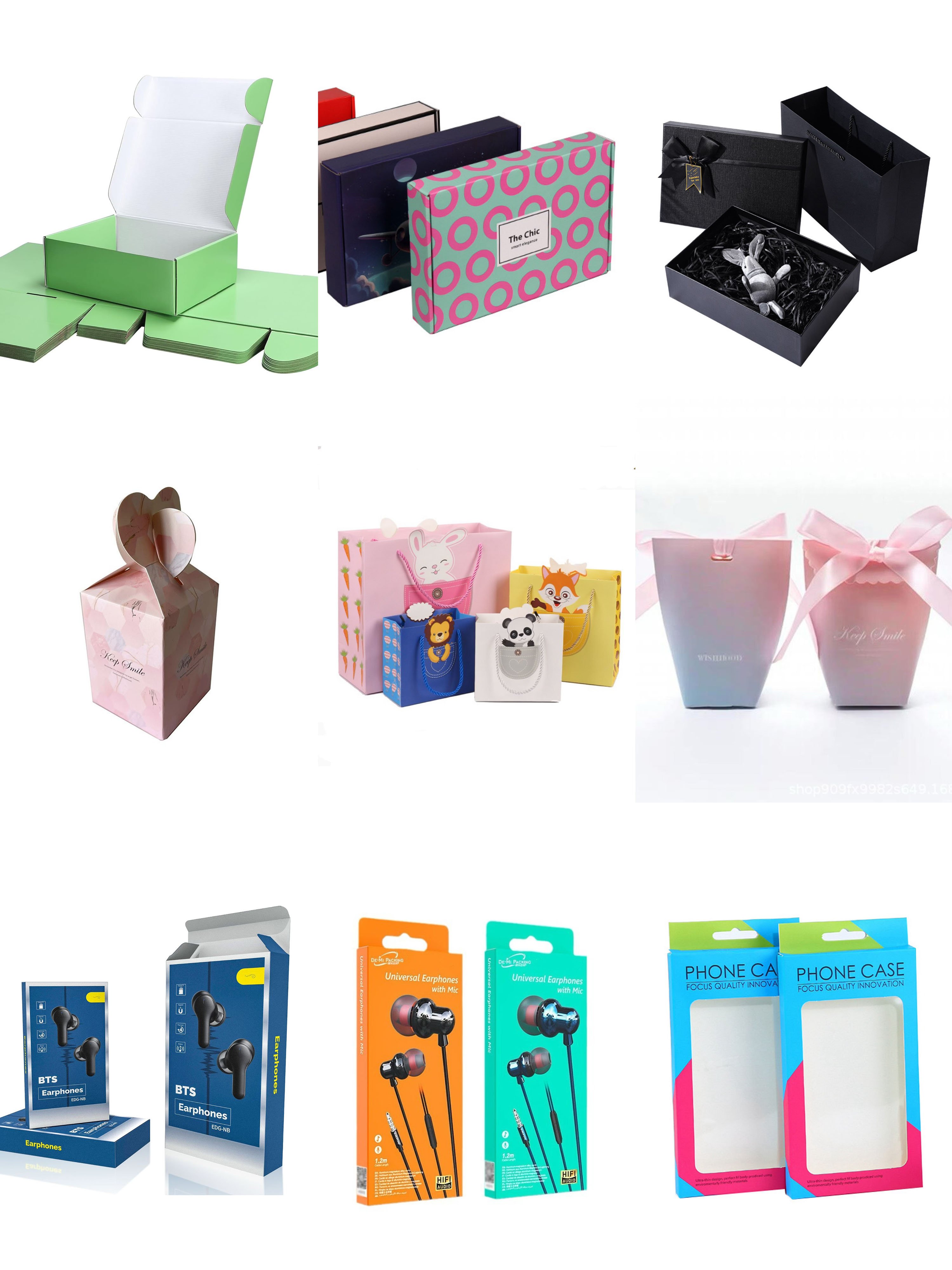 China Factory Customized Popular Style Green Sweet Candy Packaging Paper Bags With Ribbon Luxury Cardboard Paper Candy Gift Box