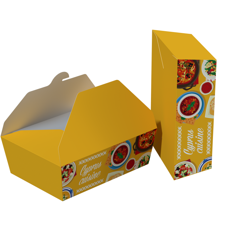 Wholesale Pizza Kraft Paper Take-Out Package Paper Box Customized Oil-Proof Fruit Salad Paper Box Fried Rice Package