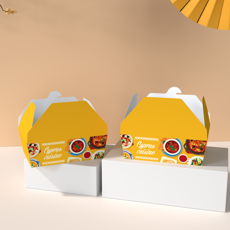 Wholesale Pizza Kraft Paper Take-Out Package Paper Box Customized Oil-Proof Fruit Salad Paper Box Fried Rice Package
