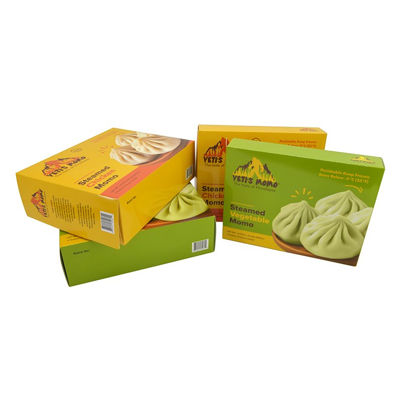 Custom Side Gusset Dry Food Packaging Paper Side Gusset Cardboard Printed Biscuit Chicken Frozen Food Box Packaging