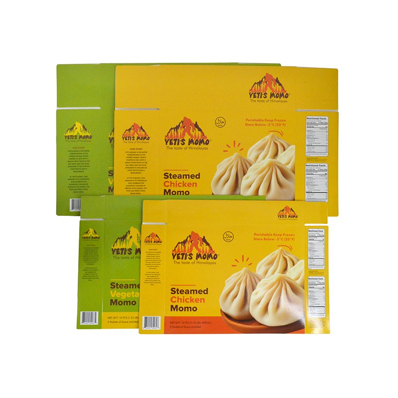 Custom Side Gusset Dry Food Packaging Paper Side Gusset Cardboard Printed Biscuit Chicken Frozen Food Box Packaging