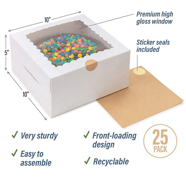 cake pizz packaging box with handle for shipping