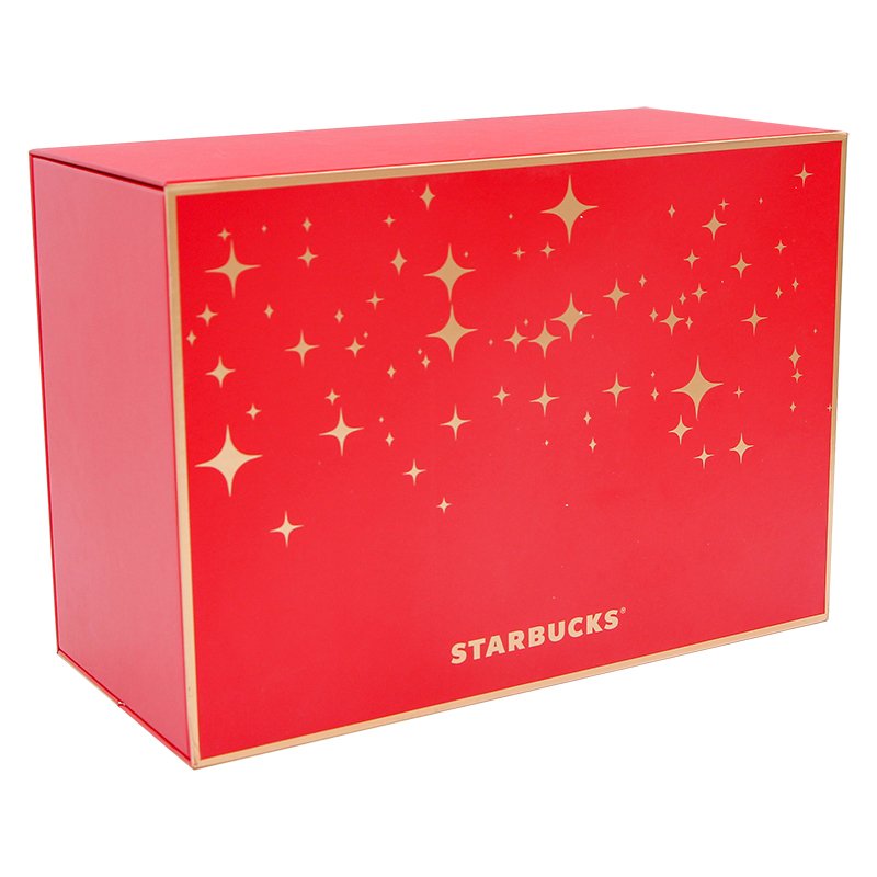 Wholesale custom red magnetic double open advent calendar paper box packaging cosmetic mystery drawer Christmas gift box