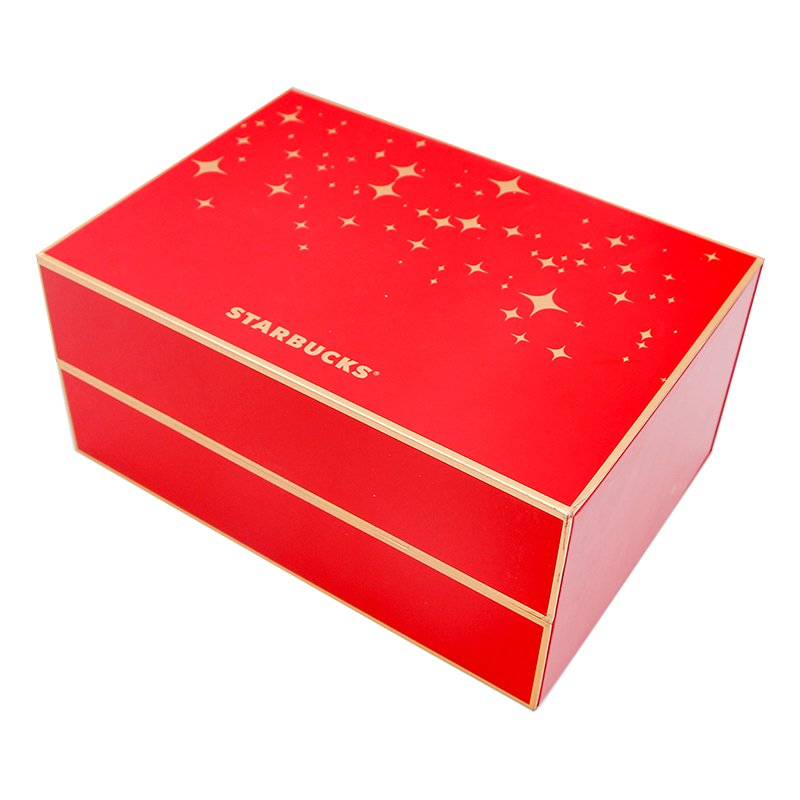 Wholesale custom red magnetic double open advent calendar paper box packaging cosmetic mystery drawer Christmas gift box