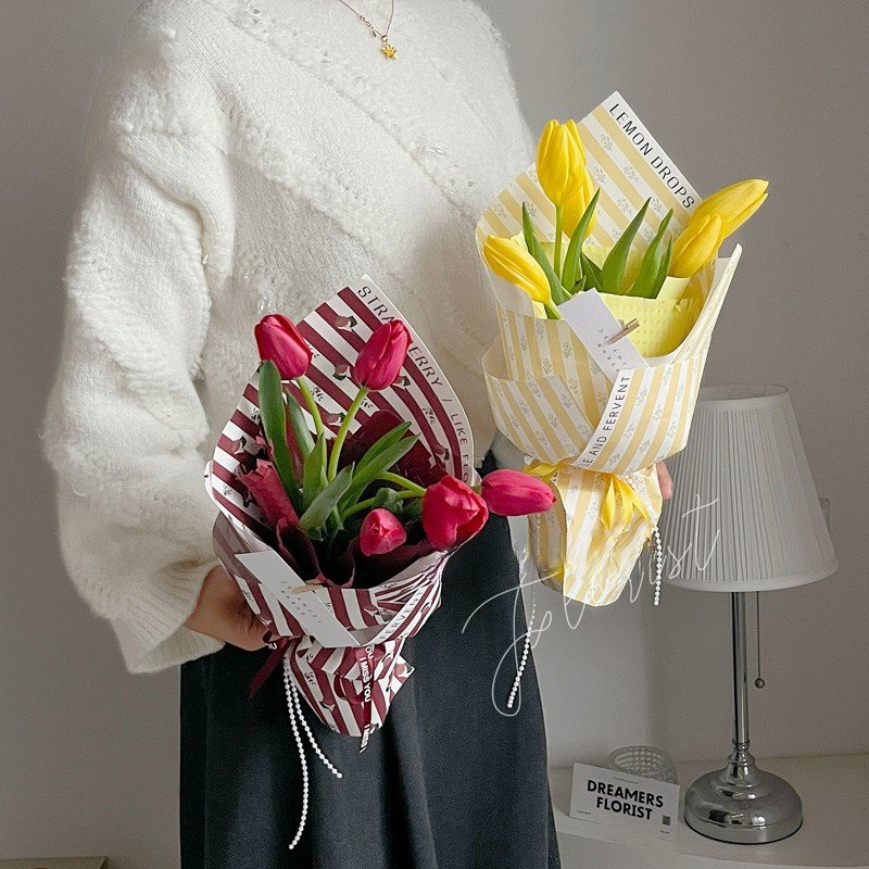 High Quality Fashion Striped Flower Packaging Paper Flower Packaging Materials Packaging Paper