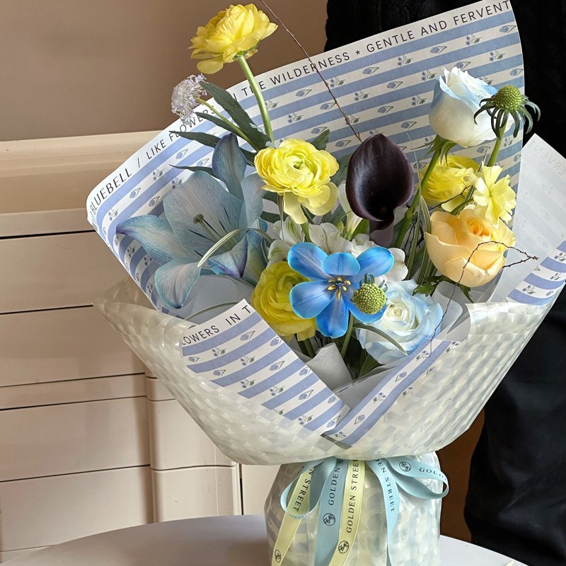 High Quality Fashion Striped Flower Packaging Paper Flower Packaging Materials Packaging Paper