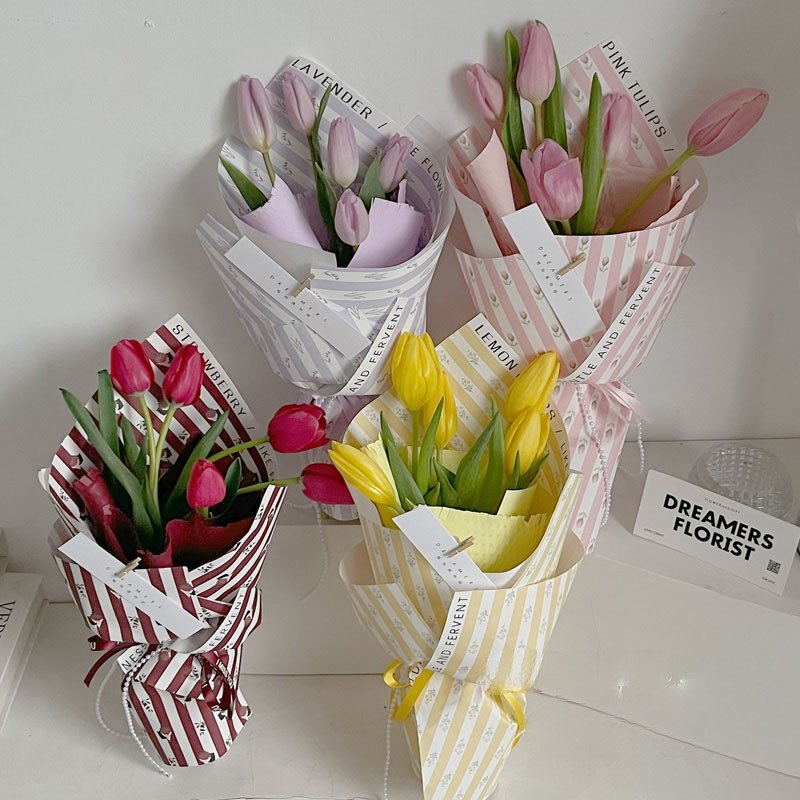 High Quality Fashion Striped Flower Packaging Paper Flower Packaging Materials Packaging Paper