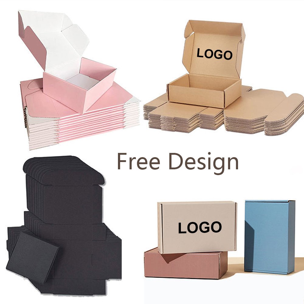 Corrugated Cardboard Customized Kraft Paper Shipping Packaging Box Mailer Gift Paper Boxes For Dress