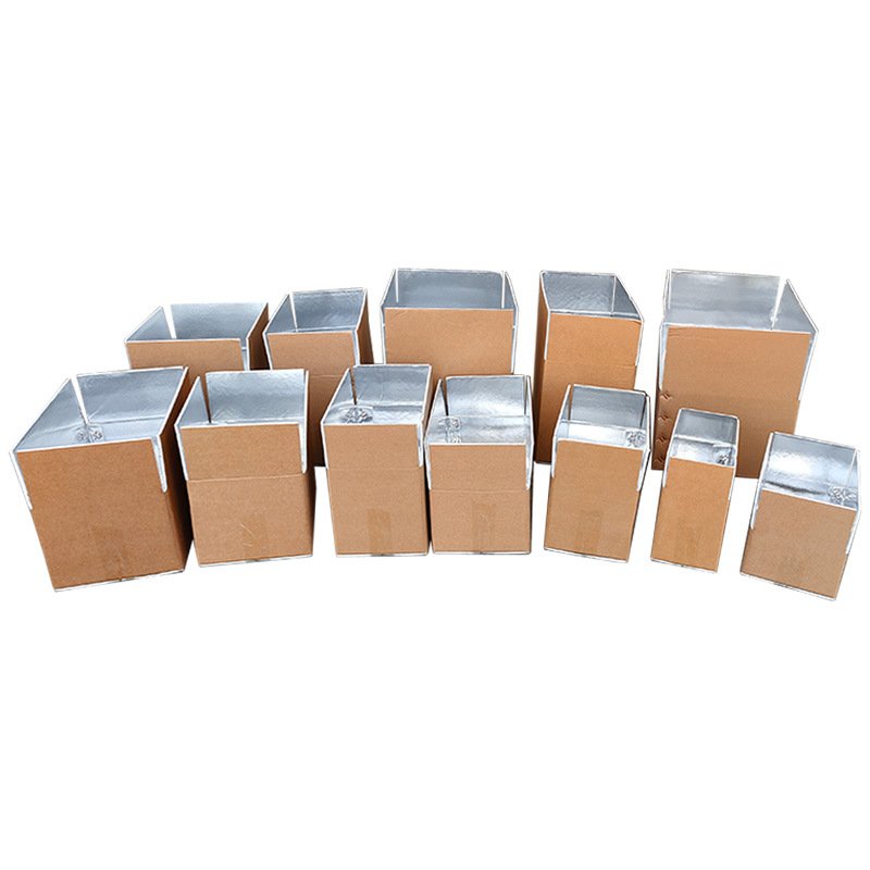 Custom Foldable Cold Chain Packaging Shipping Catering Food Frozen Seafood Thermal Insulation Aluminum Foil Transport Boxes