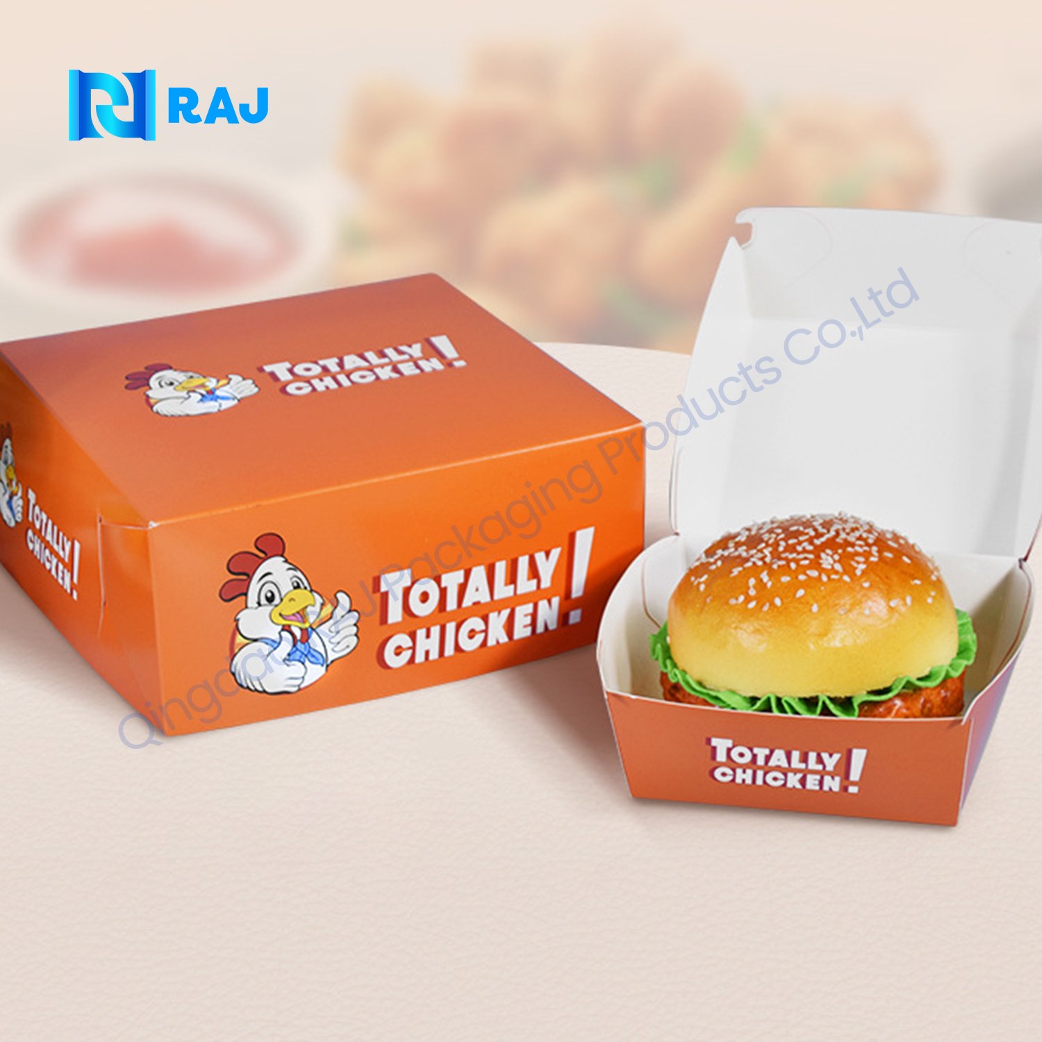 Custom Printed Corn Starch Food Packaging Burger Hot Dog Hamburger and Chips Packaging Box with Logo