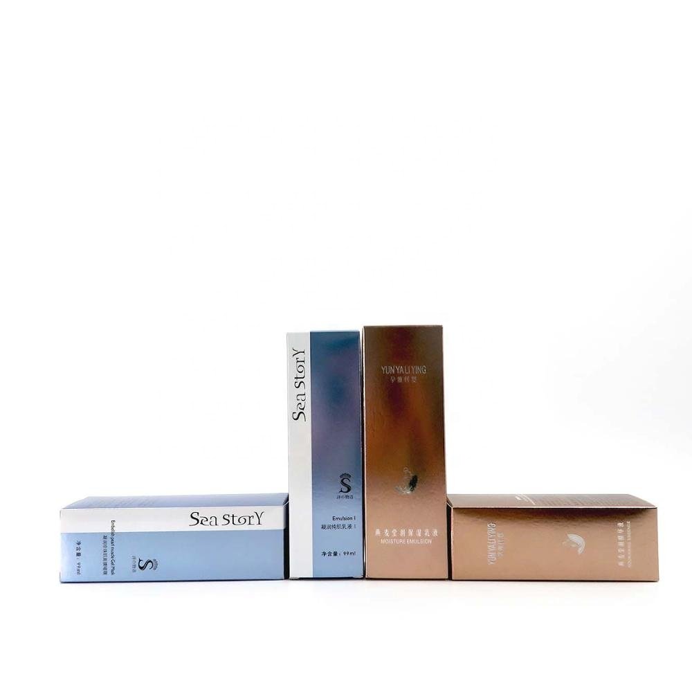 Custom Fancy Recyclable Cosmetic Retail Packaging Box for Perfume Essence Oil with Embossing and Stamping Print Handling