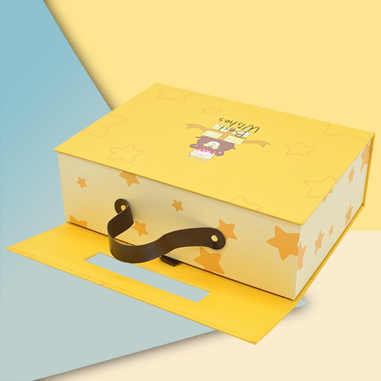 High Quality Wholesales Custom Design Logo Magnetic Box Cardboard Paper Baby Product Packaging Gift Box With Handle