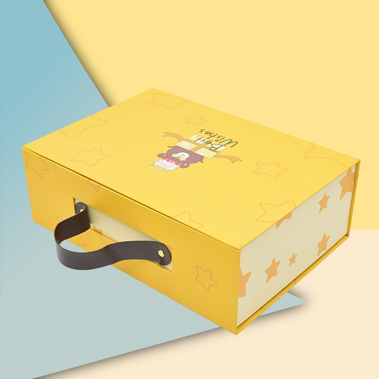 High Quality Wholesales Custom Design Logo Magnetic Box Cardboard Paper Baby Product Packaging Gift Box With Handle