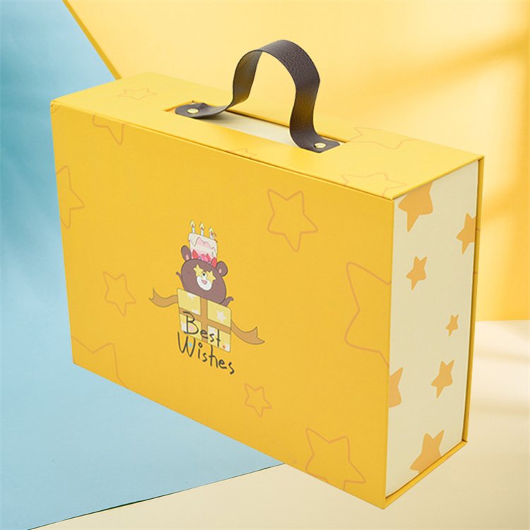 High Quality Wholesales Custom Design Logo Magnetic Box Cardboard Paper Baby Product Packaging Gift Box With Handle