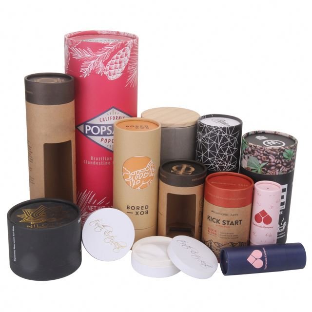 Customized specialty Recyclable underwear T-shirt Kraft Tubes Tshirt Paper Cylinder Box Tube Packaging