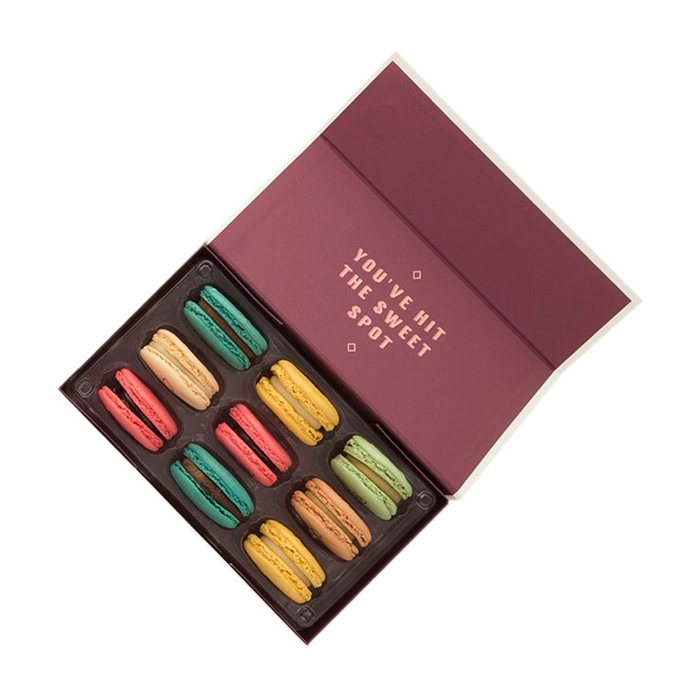 Custom Logo Caixa De Presente Premium Quality Magnetic Catch Chocolate Macaron Packaging Gift Box with Food Grade Blister Insert