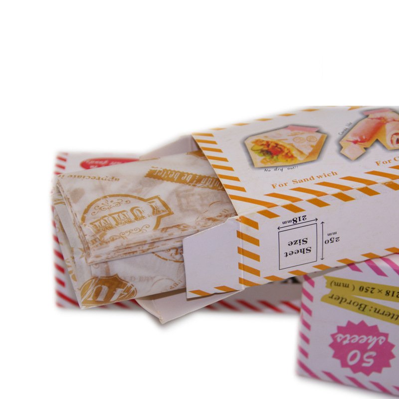 Printing Hamburger Oil Proof Tissue Packaging Paper Sandwich Greaseproof Food Grade Food Packing Silicone paper