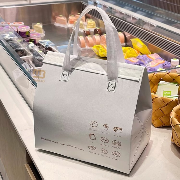 Custom eco non woven food delivery insulation foil bag reusable coffee takeaway thermal bag lunch cooler thermal lunch tote bag