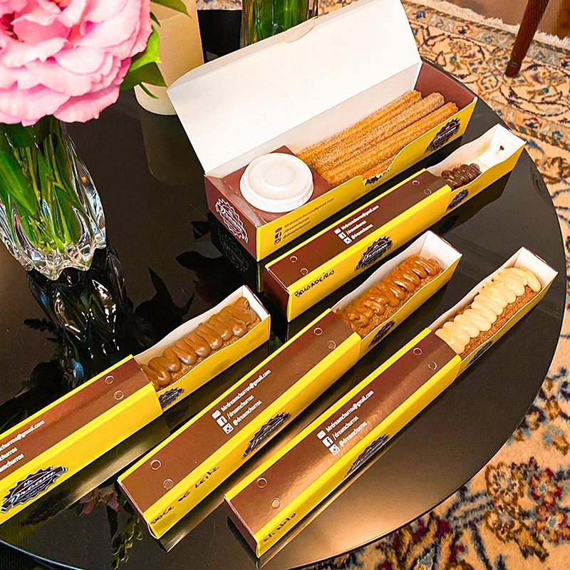 Factory Cheap Price Fry Holder Bubble Waffle Stick Packaging Food Tray Boat Churros Box