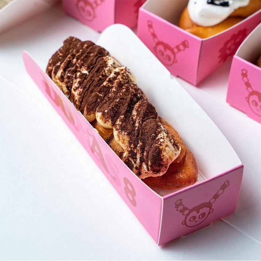 Factory Cheap Price Fry Holder Bubble Waffle Stick Packaging Food Tray Boat Churros Box