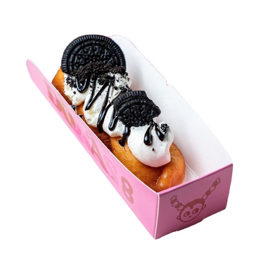 Factory Cheap Price Fry Holder Bubble Waffle Stick Packaging Food Tray Boat Churros Box
