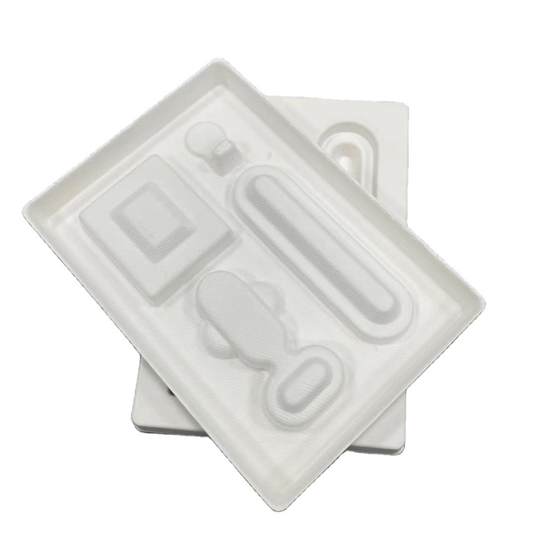 Custom Logo Recyclable Electronic Product Packaging Insert Sugarcane Paper Paper Rectangle Biodegradable Packaging
