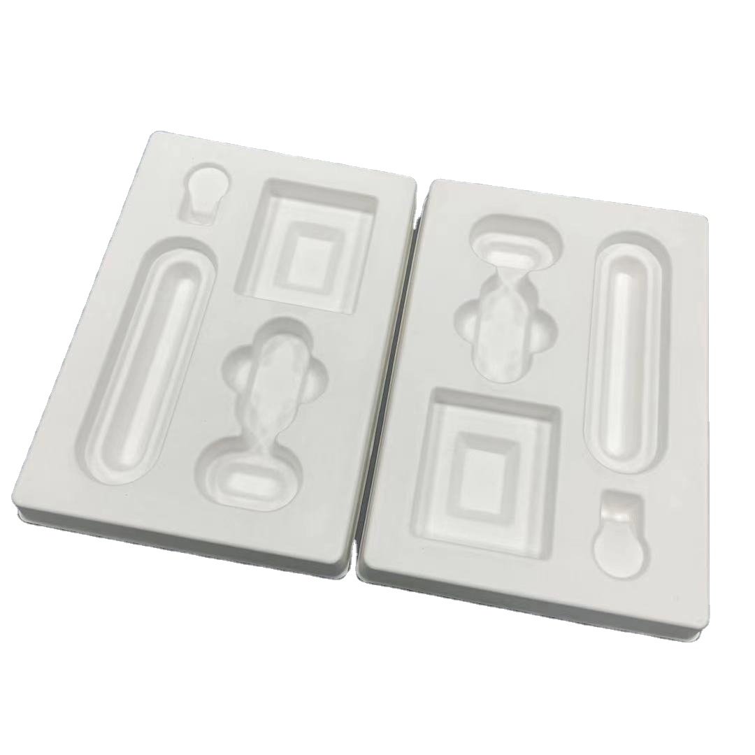 Custom Logo Recyclable Electronic Product Packaging Insert Sugarcane Paper Paper Rectangle Biodegradable Packaging