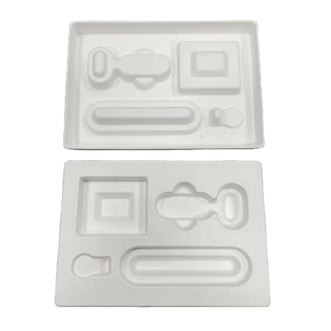 Custom Logo Recyclable Electronic Product Packaging Insert Sugarcane Paper Paper Rectangle Biodegradable Packaging