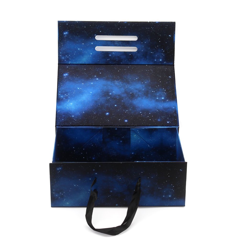 Custom Logo Empty Elegant Luxury Premium Paper Foldable Cardboard Magnetic Hoodie Gift Packaging Box With Ribbon Handle