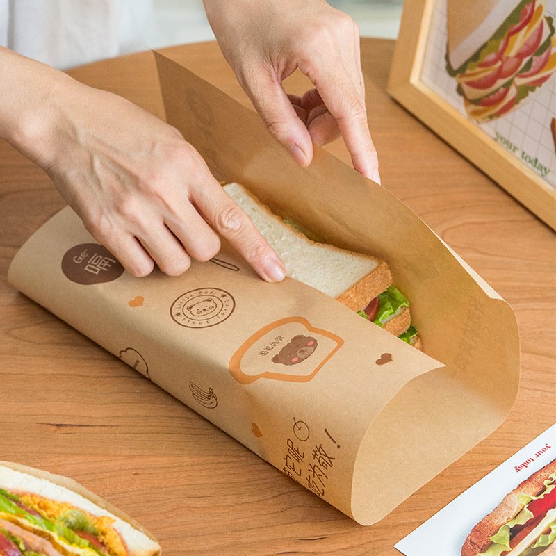 Custom Logo Printing Hamburger Packaging Grease Proof Tissue Paper Sandwich Wrapping Deli Paper Shawarma Food Grade Wax Paper