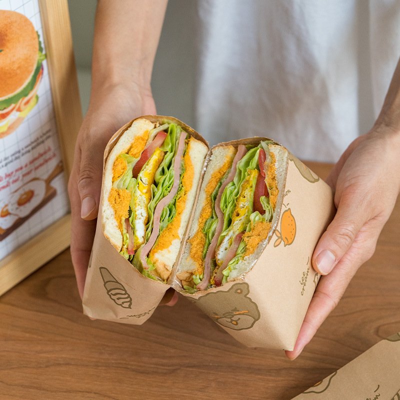 Custom Logo Printing Hamburger Packaging Grease Proof Tissue Paper Sandwich Wrapping Deli Paper Shawarma Food Grade Wax Paper